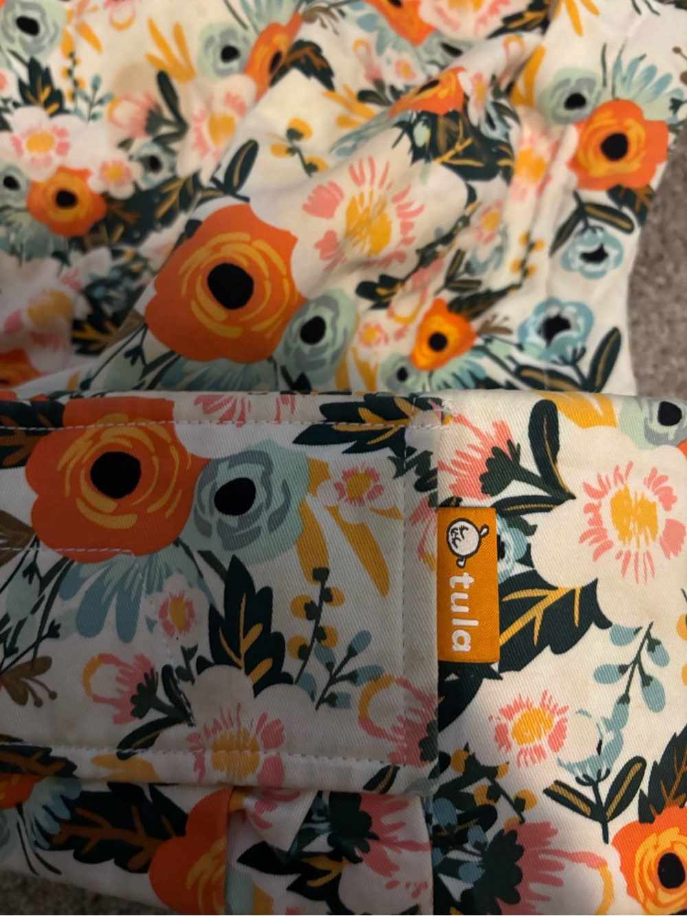 Tula Floral Orange and Cream Baby - Picture 3 of 4